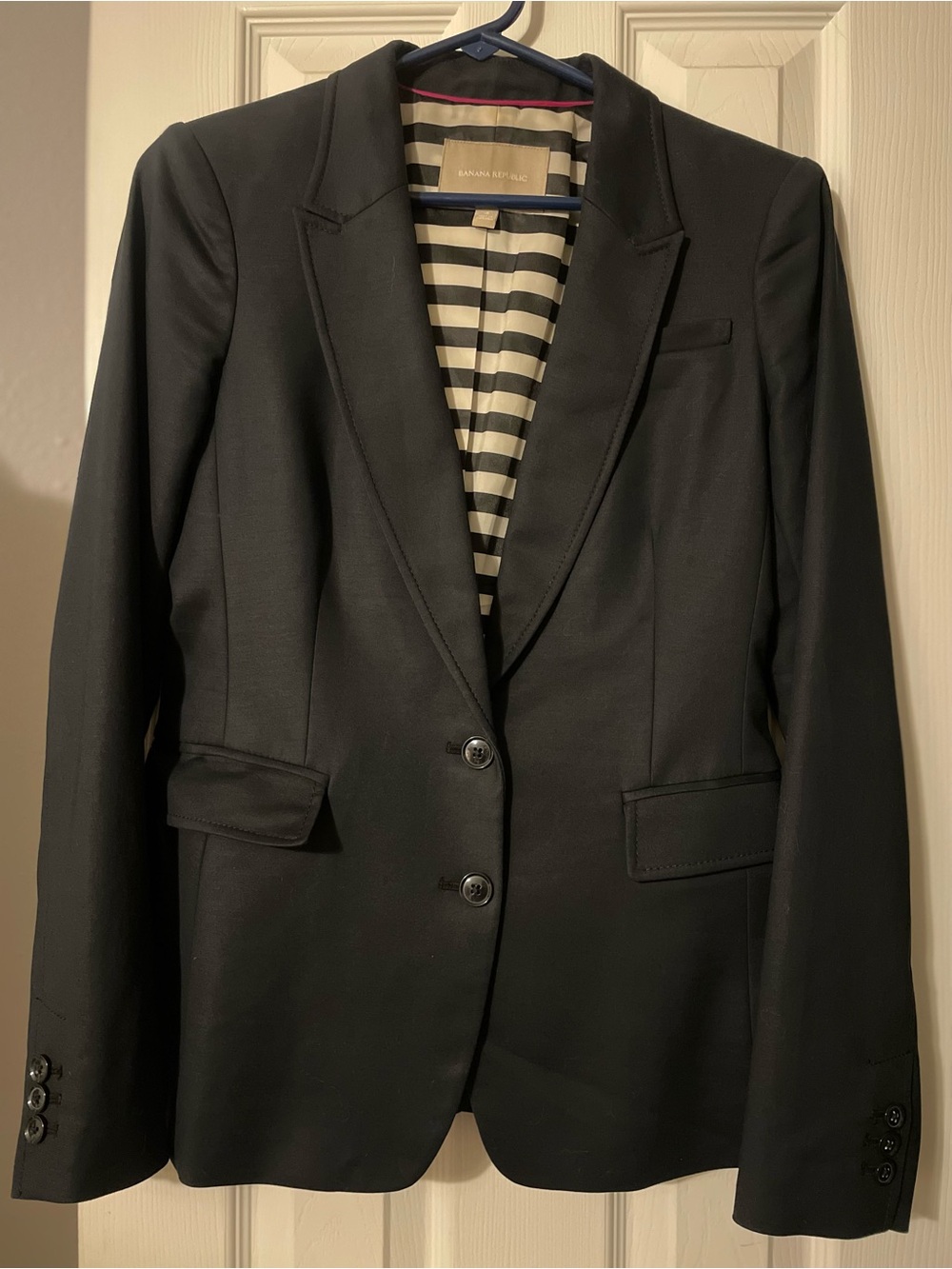 Banana Republic Black Fitted Two-Button Women's Blazer